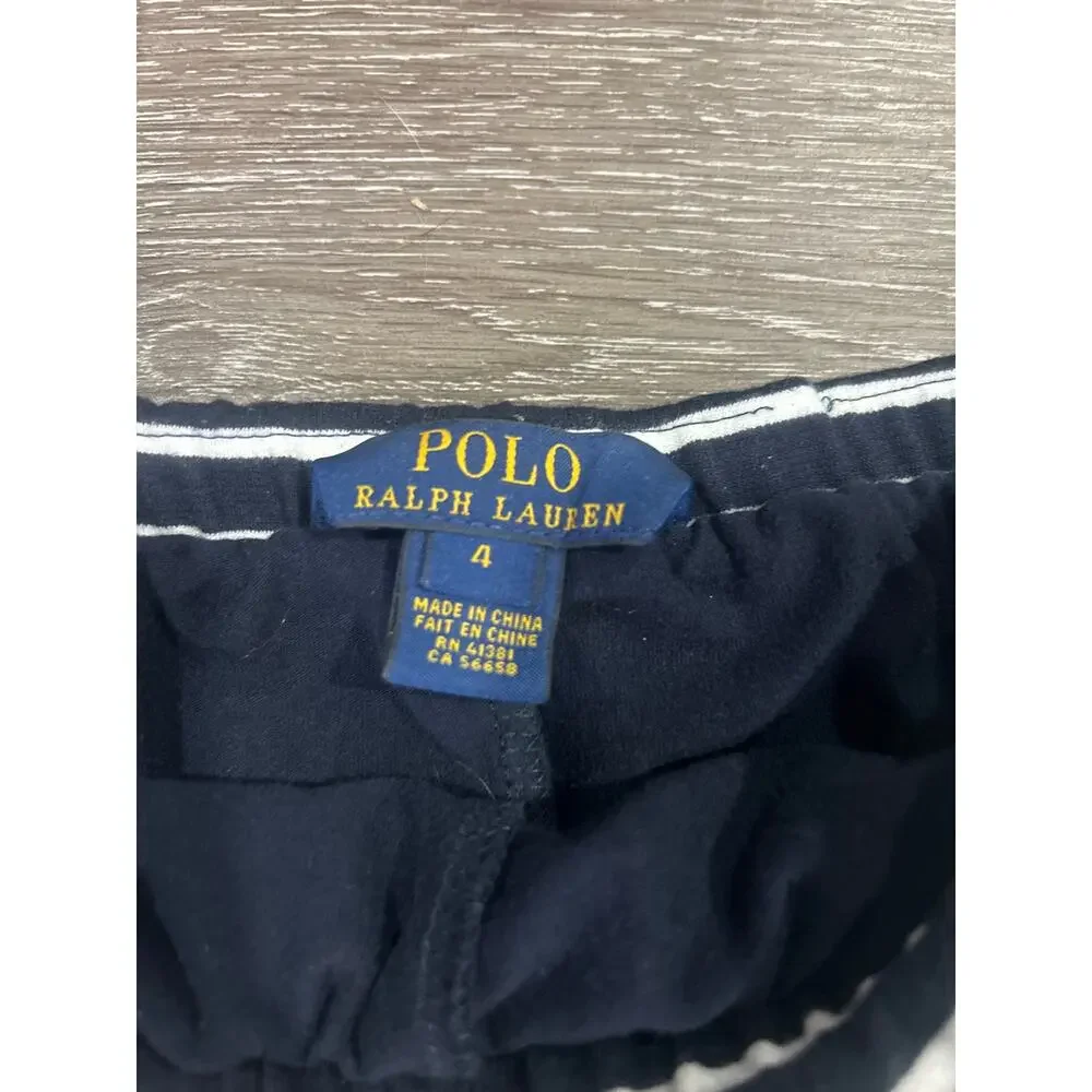 Polo Ralph Lauren Girls Striped Skort Size 4 Black White Nautical Ruffle